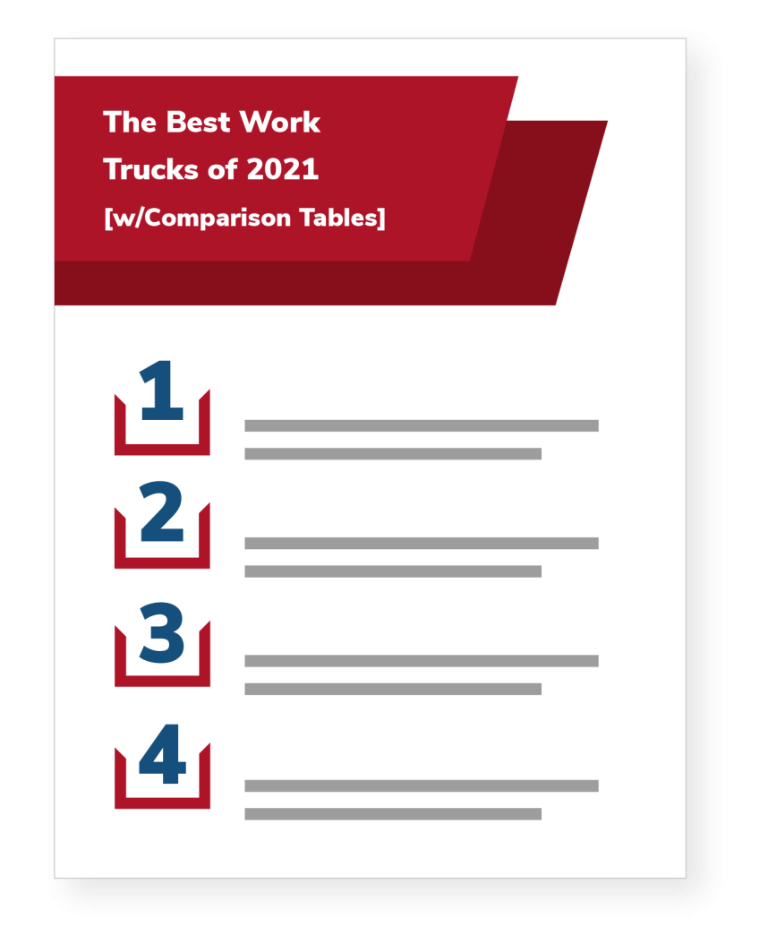 The Best Work Trucks of 2021 [Free Guide w/ Comparison Table]