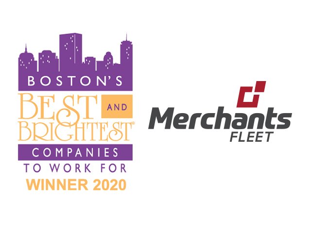 Boston's Best and Brightest Companies to Work For Winner 2020" logo and Merchants Fleet logo.