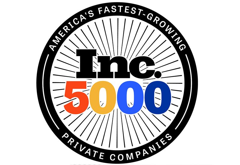 Circular logo with "Inc. 5000" and "America's Fastest-Growing Private Companies" text around the edge.
