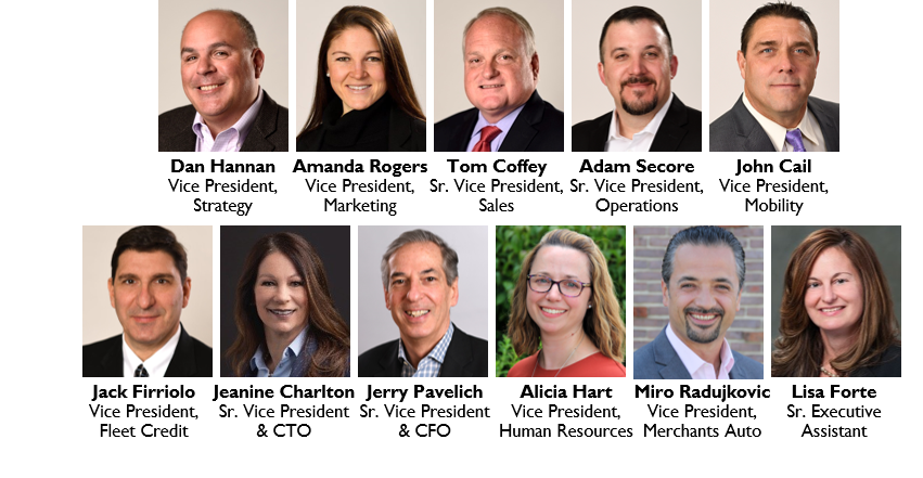 Collage of eleven business portraits, featuring a mix of men and women, all in formal attire.
