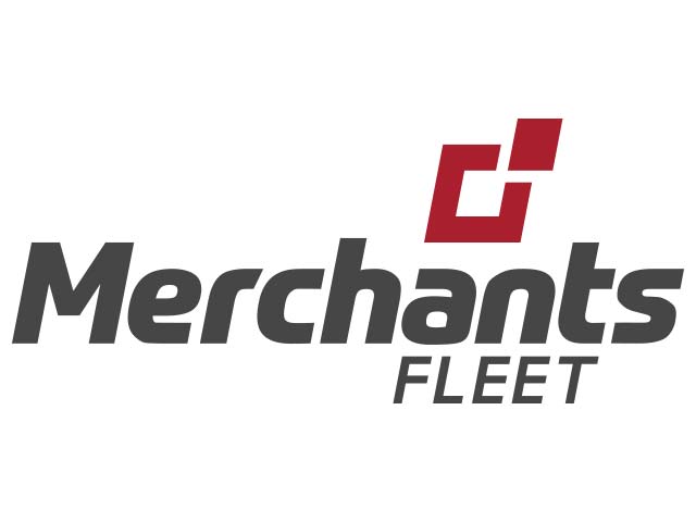 Logo of Merchants Fleet with stylized red squares above the text.