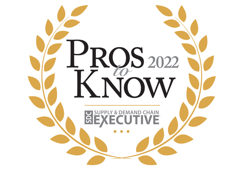 Laurel wreath surrounding the text: "Pros to Know 2022, SDC, Supply & Demand Chain Executive.