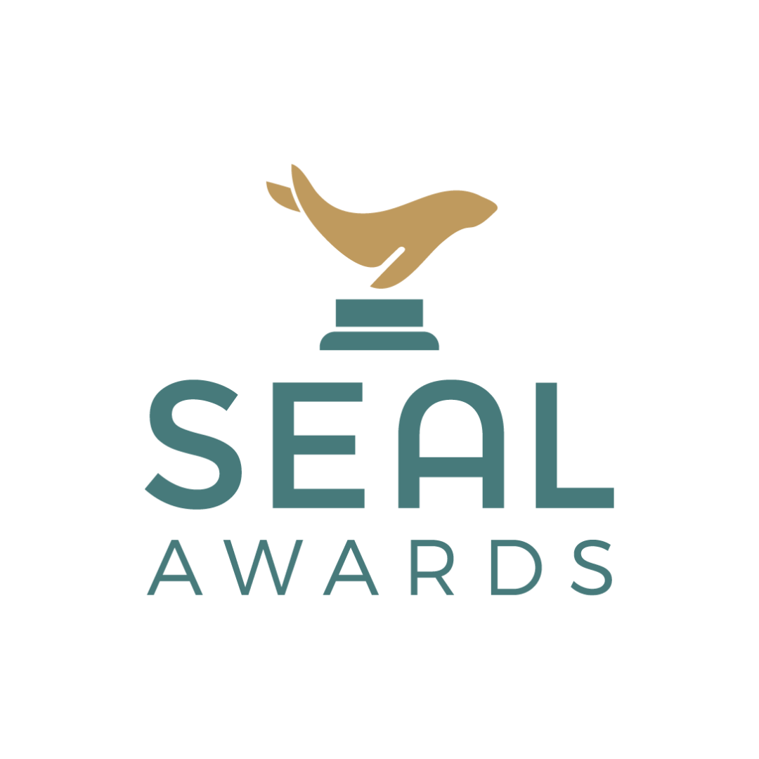 Logo of SEAL Awards with a stylized golden seal on a pedestal above the text.