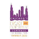 Logo with Chicago skyline and text: "Chicago's Best and Brightest Companies to Work For, Winner 2023.